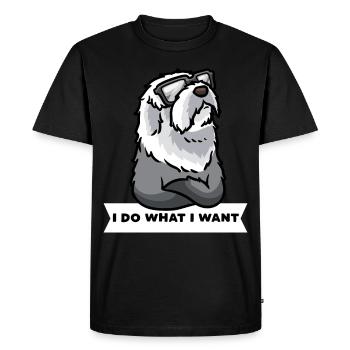Chien Bobtail têtu Vieux chien de berger anglais - T-shirt Premium bio Homme - noir - Devant - Nico (187cm)
