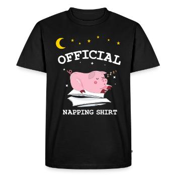 Chemise de couchage officielle - Cochon - T-shirt Premium bio Homme - noir - Devant - Nico (187cm)