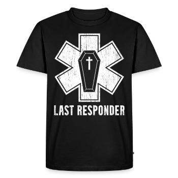 Dernière réponse Mortuary Undertaker - T-shirt Premium bio Homme - noir - Devant - Nico (187cm)