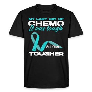 Cancer Chimiothérapie Chimiothérapie Chimio Mon dernier jour de Chimio - T-shirt Premium bio Homme - noir - Devant - Nico (187cm)