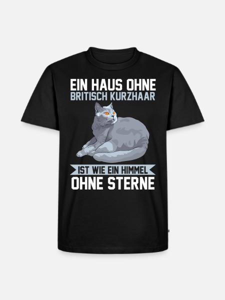 Britisch Kurzhaar Katzen - Männer Premium Bio T-Shirt - Schwarz