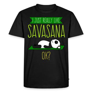 Savasana Panda Panda Bear Yoga - T-shirt Premium bio Homme - noir - Devant - Nico (187cm)