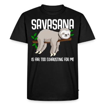 Savasana Sloth Yoga - T-shirt Premium bio Homme - noir - Devant - Nico (187cm)