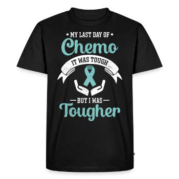 Cancer Chimiothérapie Chimiothérapie Chimio Mon dernier jour de Chimio - T-shirt Premium bio Homme - noir - Devant - Nico (187cm)