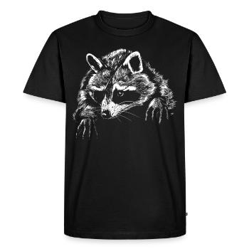 Waschbär Waschbären Raccoon - Männer Premium Bio T-Shirt - Schwarz - Vorne - Nico (187cm)