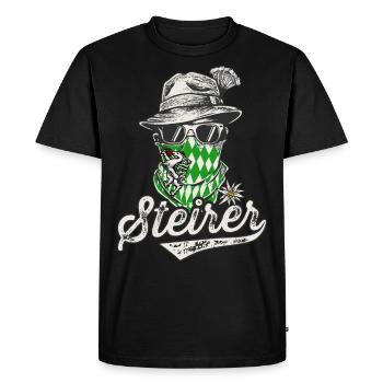 Styria T-Shirt Men Steirer Bua Steirerbua - Men's Premium Organic T-Shirt - black - Front - Nico (187cm)