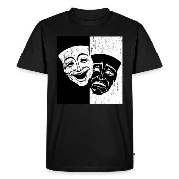 Théâtre Masque Drame Comédie et Tragédie Vendanges De Raisin - T-shirt Premium bio Homme - noir - Devant - Nico (187cm)