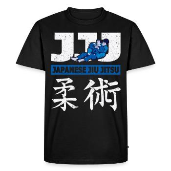 Jujutsu japonais JJJ Arts Martiaux & Jiu Jitsu - T-shirt Premium bio Homme - noir - Devant - Nico (187cm)