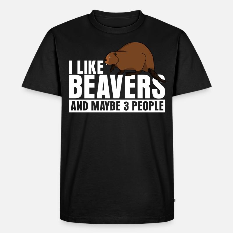 Biber Spruch - Männer Premium Bio T-Shirt - Schwarz
