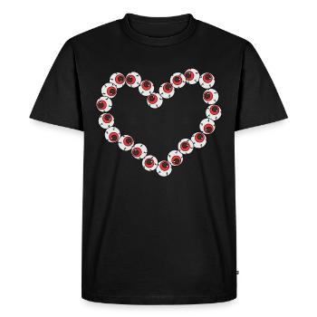 Weirdcore Aesthetic Strange Heart from Eyeballs Odd - Men's Premium Organic T-Shirt - black - Front - Nico (187cm)