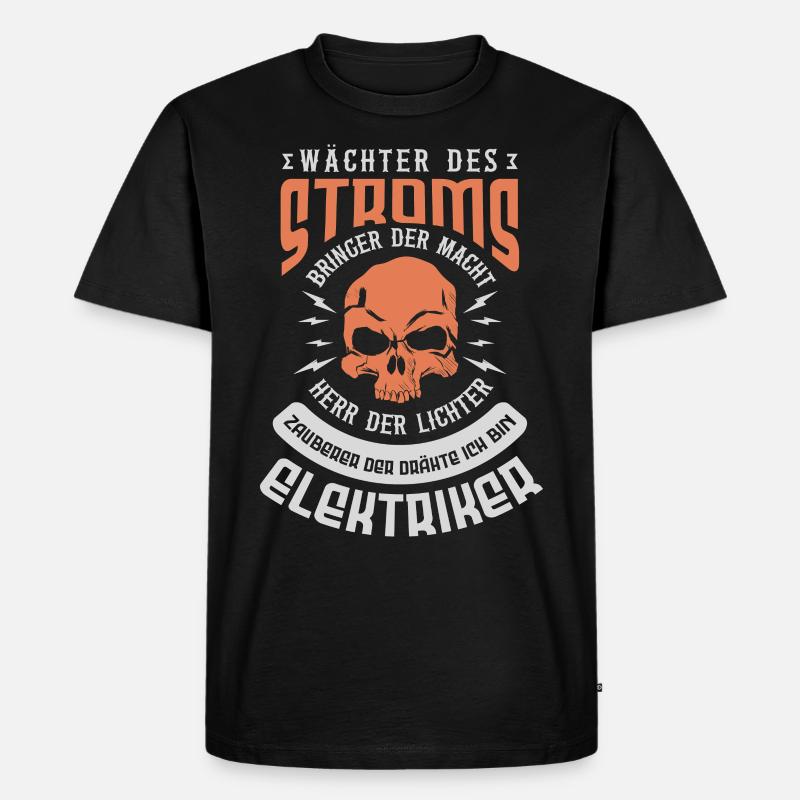 Elektrik - Männer Premium Bio T-Shirt - Schwarz