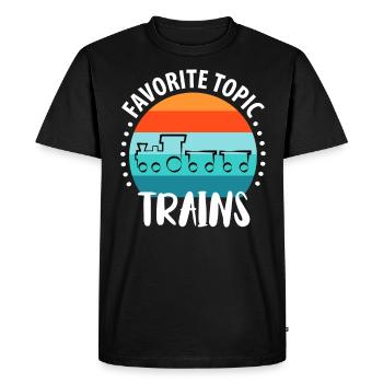 Train Railway Railway Trains Train drivers - Men's Premium Organic T-Shirt - black - Front - Nico (187cm)
