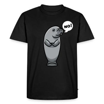 Dugong Fork-tailed Manatee Sea Pig Sea Creature - Men's Premium Organic T-Shirt - black - Front - Nico (187cm)
