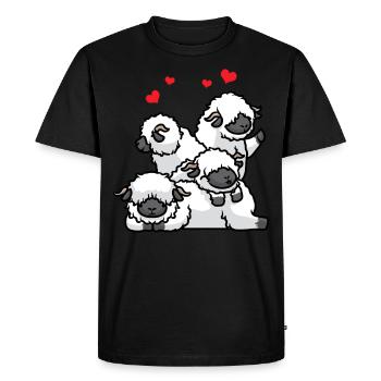 Moutons à nez noir du Valais avec animal de cœur - T-shirt Premium bio Homme - noir - Devant - Nico (187cm)