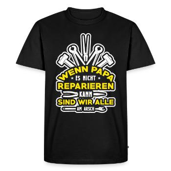 Wenn Papa Es Nicht Reparieren Kann Papa Handwerker - Männer Premium Bio T-Shirt - Schwarz - Vorne - Nico (187cm)