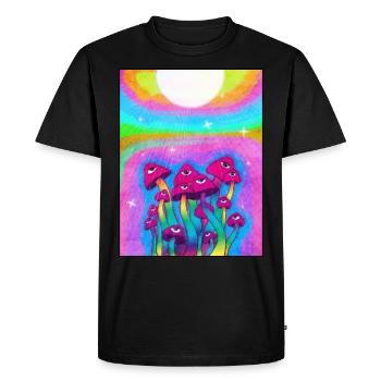 Kidcore Aesthetic Weirdcore Mushroom Eyes Retro - Men's Premium Organic T-Shirt - black - Front - Nico (187cm)