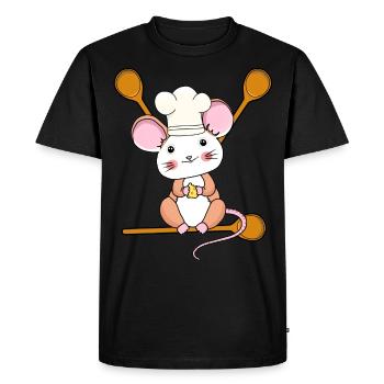 Art culinaire Souris Cuisine Cuillère Cuisine Cuisine Cuisinier Enfant - T-shirt Premium bio Homme - noir - Devant - Nico (187cm)