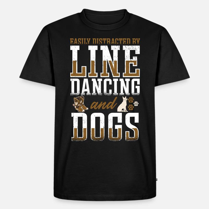 Line Dancing Linedance Line Dance - Männer Premium Bio T-Shirt - Schwarz
