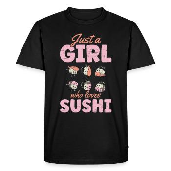 Sushi Roll Sushi Just A Girl Who Loves Sushi - Men's Premium Organic T-Shirt - black - Front - Nico (187cm)