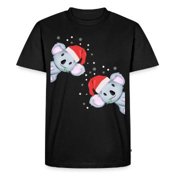 Koala Christmas Pyjama Gift - Men's Premium Organic T-Shirt - black - Front - Nico (187cm)