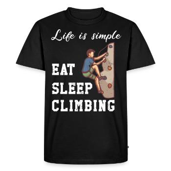 Life is simple - Climbing - Men's Premium Organic T-Shirt - black - Front - Nico (187cm)