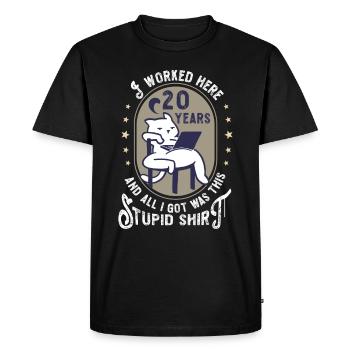 Anniversaire de travail 20e anniversaire de travail 20 ans - T-shirt Premium bio Homme - noir - Devant - Nico (187cm)