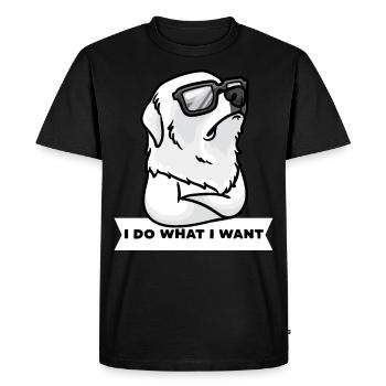 Chien de montagne pyrénéen têtu Grand Pyrénées - T-shirt Premium bio Homme - noir - Devant - Nico (187cm)