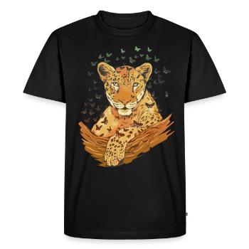 Animaux Amoureux des animaux Cadeau Animal Léopard - T-shirt Premium bio Homme - noir - Devant - Nico (187cm)