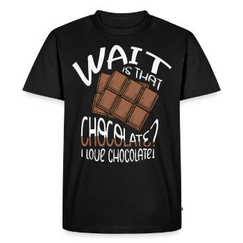 Conception de chocolat pour un amateur de chocolat - T-shirt Premium bio Homme - noir - Devant - Nico (187cm)