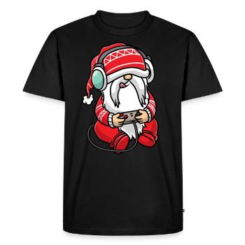 Gamer Elves Christmas Video Games Gaming - Men's Premium Organic T-Shirt - black - Front - Nico (187cm)