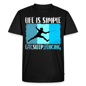 Escrime Escrimeur Escrimeur Degen Escrime - T-shirt Premium bio Homme - noir - Devant - Nico (187cm)