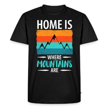 Montagnes Randonnée Alpinistes Escalade - T-shirt Premium bio Homme - noir - Devant - Nico (187cm)