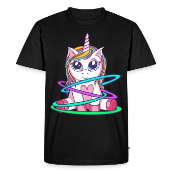 Rainbow Hulacorn Licorne Gymnastique rythmique - T-shirt Premium bio Homme - noir - Devant - Nico (187cm)