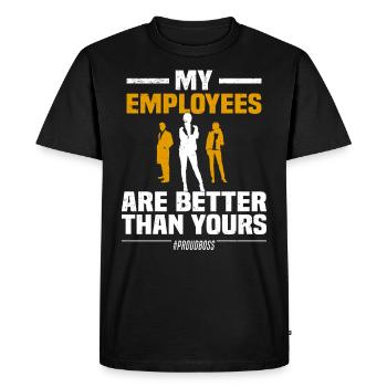 Fier patron Collègues Startup Team Entrepreneur - T-shirt Premium bio Homme - noir - Devant - Nico (187cm)