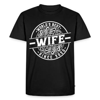Meilleure épouse depuis 2020 1er anniversaire de mariage - T-shirt Premium bio Homme - noir - Devant - Nico (187cm)