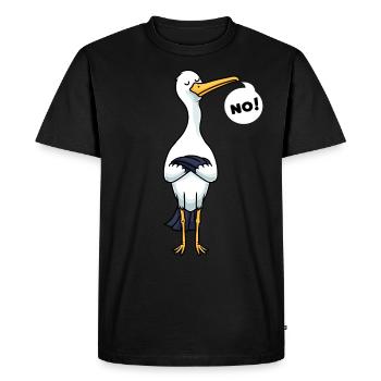 Cigogne têtue Oiseaux cigognes blanches - T-shirt Premium bio Homme - noir - Devant - Nico (187cm)