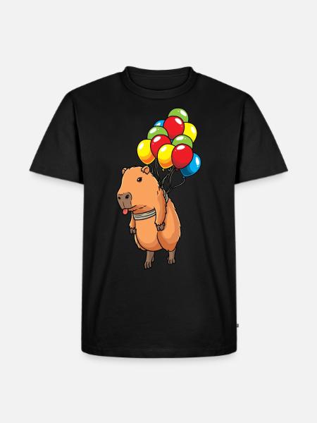 Capybara Capybara med ballonger Capybara - Premium økologisk T-skjorte for menn - svart