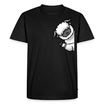 Moutons valaisans à nez noir Du côté des moutons - T-shirt Premium bio Homme - noir - Devant - Nico (187cm)