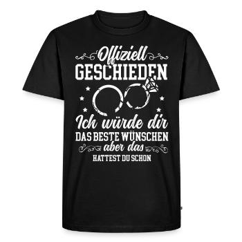 Scheidung geschieden Trennung Scheidungsparty - Männer Premium Bio T-Shirt - Schwarz - Vorne - Nico (187cm)