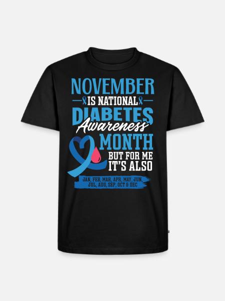 Diabetisk november er Diabetes Awareness Month - Herre Premium økologisk T-shirt - sort