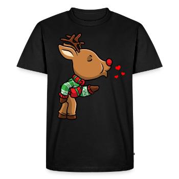Rennes Noël Couple Noël Temps de Noël - T-shirt Premium bio Homme - noir - Devant - Nico (187cm)