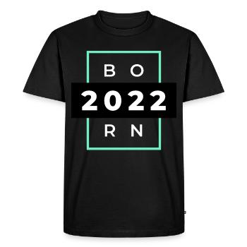 BORN 2022 - Men's Premium Organic T-Shirt - black - Front - Nico (187cm)