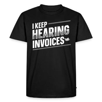 Comptabilité Je continue d’entendre les factures - T-shirt Premium bio Homme - noir - Devant - Nico (187cm)
