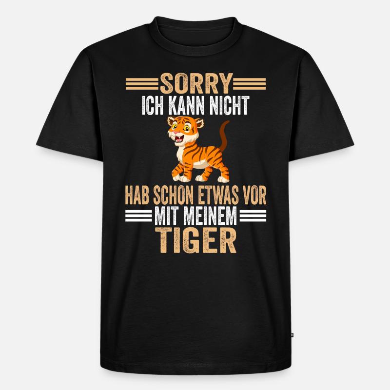 Zootier Dschungel Tiger - Männer Premium Bio T-Shirt - Schwarz