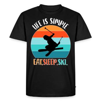Ski ski Skieurs Vacances au ski - T-shirt Premium bio Homme - noir - Devant - Nico (187cm)