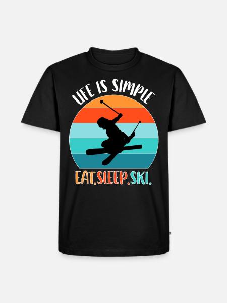 Ski skiing Skiers Skiing Holidays - Men's Premium Organic T-Shirt - black