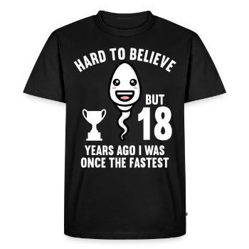 Il y a 18 ans 18 ans le plus rapide 18e anniversaire - T-shirt Premium bio Homme - noir - Devant - Nico (187cm)