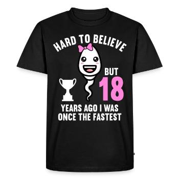 Il y a 18 ans 18 ans le plus rapide 18e anniversaire - T-shirt Premium bio Homme - noir - Devant - Nico (187cm)