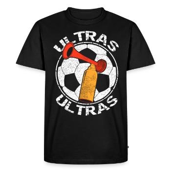 Football Ultras Fanfare - Men's Premium Organic T-Shirt - black - Front - Nico (187cm)