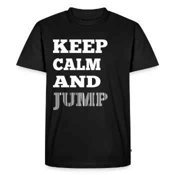 Sky Diving Parachute Keep Calm And Jump Skydiver - Men's Premium Organic T-Shirt - black - Front - Nico (187cm)